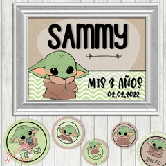Kit Imprimible Baby Yoda - TEXTOS EDITABLES en internet