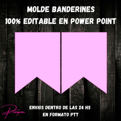 Molde Patron Banderin Doble Imprimible 100 % Editable