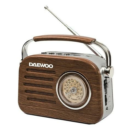 Radio electrica y pilas Retro Madera Daewoo Bluetooth