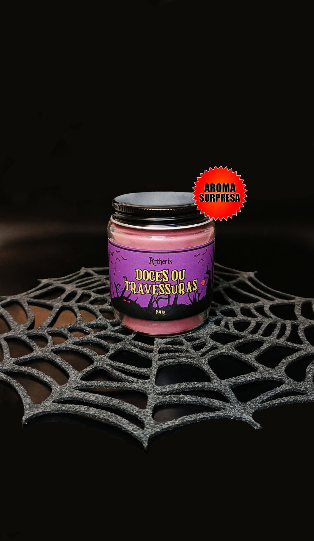 Vela Aromática Doces ou Travessuras, 190g, AROMA SURPRESA