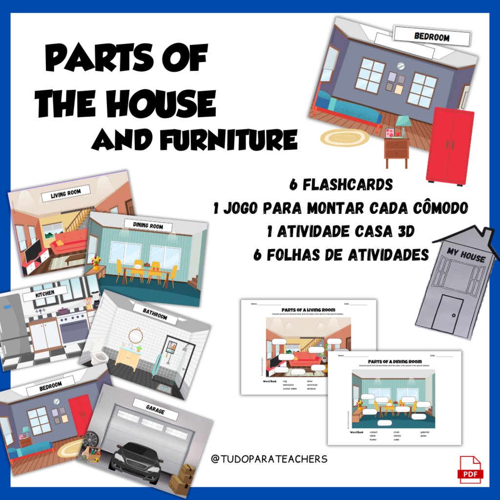 Kit parts of the house - Comprar em Tudo para teachers