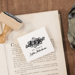 Carimbo Ex-Libris Personalizado | Orquídea - L56