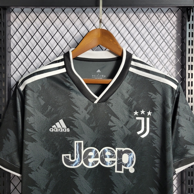Camisa Juventus Reserva 22/23 Torcedor Adidas Masculina Preto