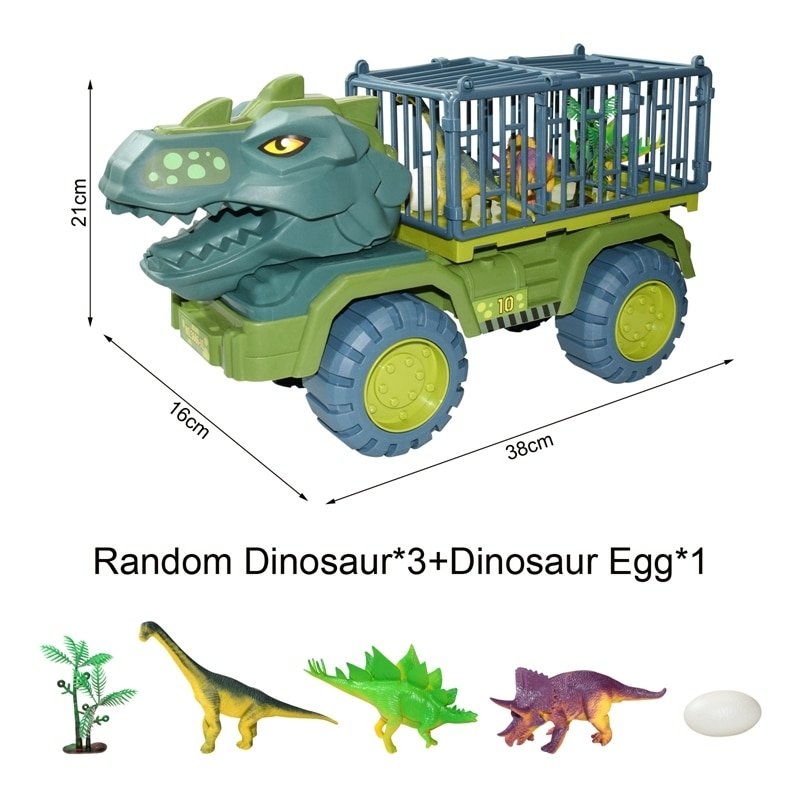 Brinquedo - Carrinho Dinossauro Rex + Brinde (12 Dinossauros) - Super