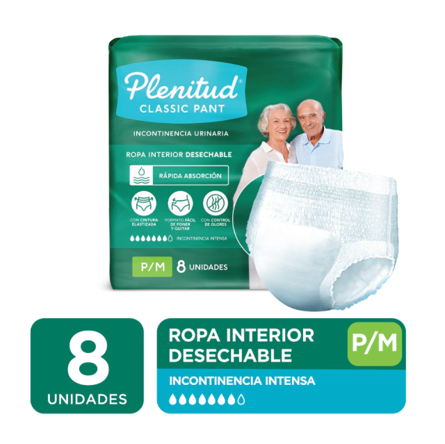 Pañales Para Adultos Descartables Plenitud Ropa Interior Classic Pant 8 u