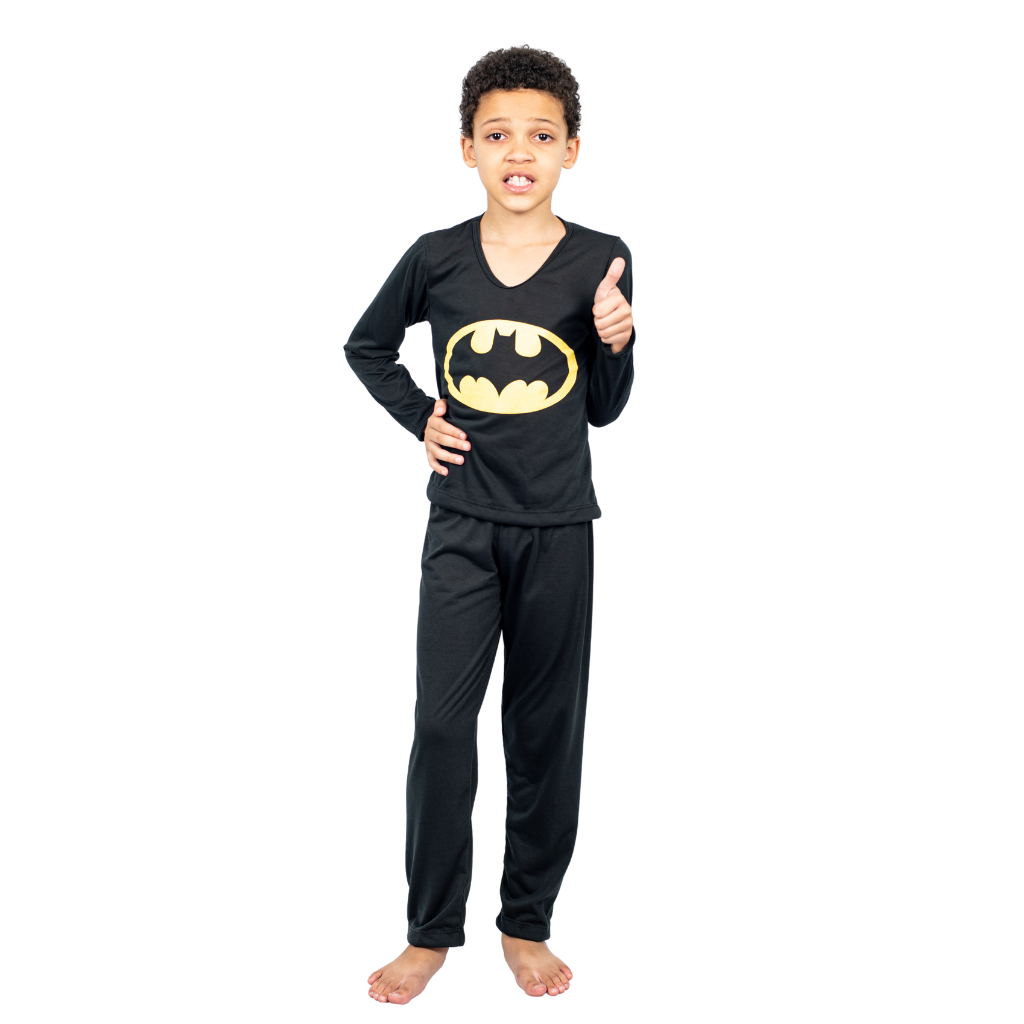 Pijama Infantil Longo Inverno Super Herói Batman