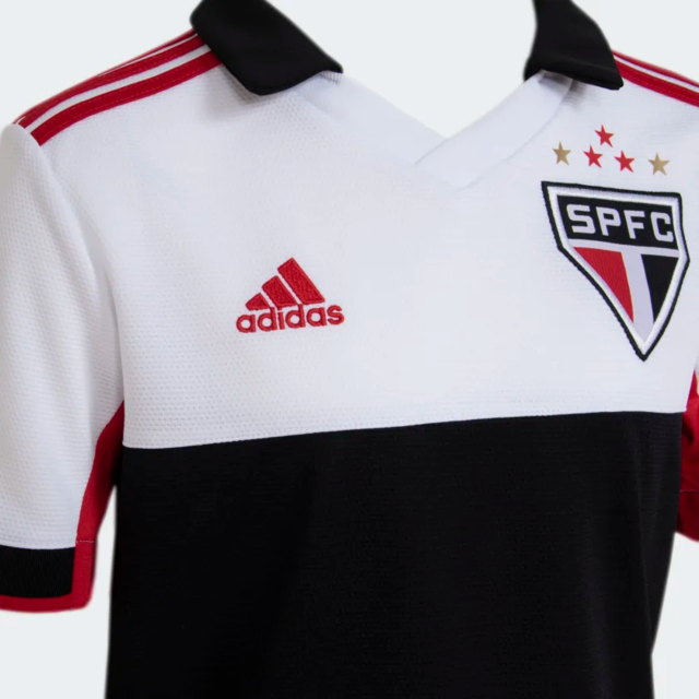 Terceira camisa do São Paulo FC 2022-2023 - Adidas - Masculina - Branca ,  vermelho e preto
