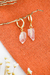 Brinco de Quartzo Transparente no banho de Ouro 18k