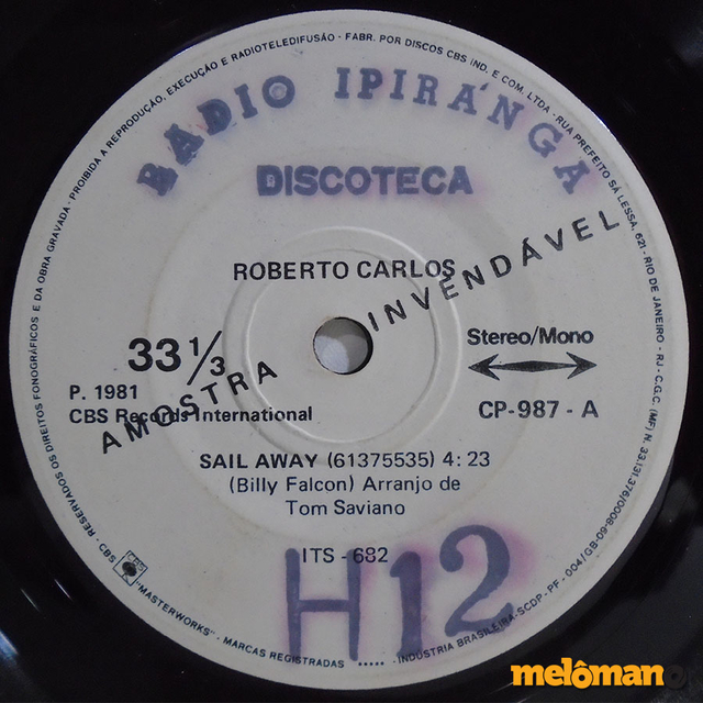 Vinil Roberto Carlos Sail Away (1981)
