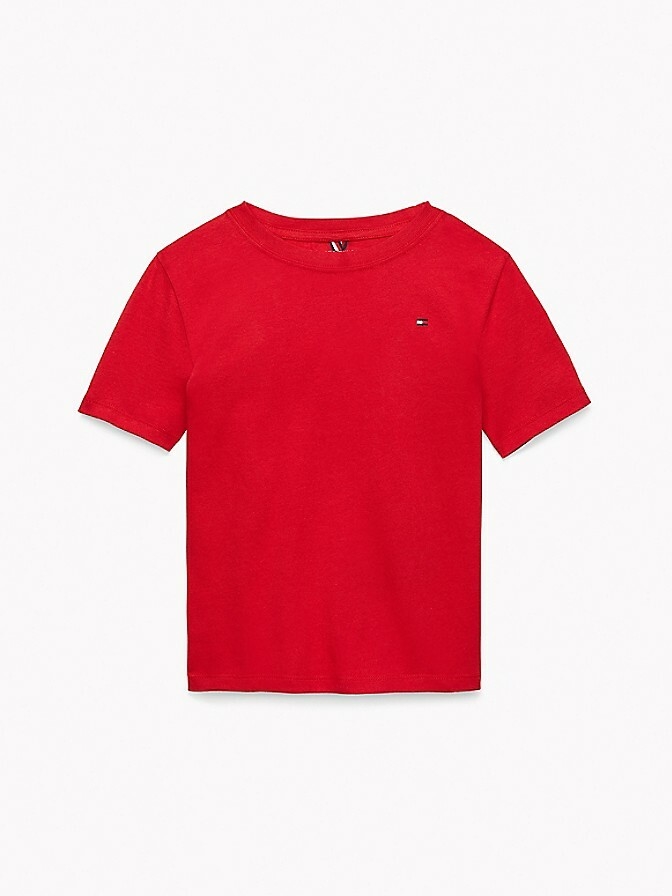 Camisa básica lisa vermelha Tommy Hilfiger - infantil