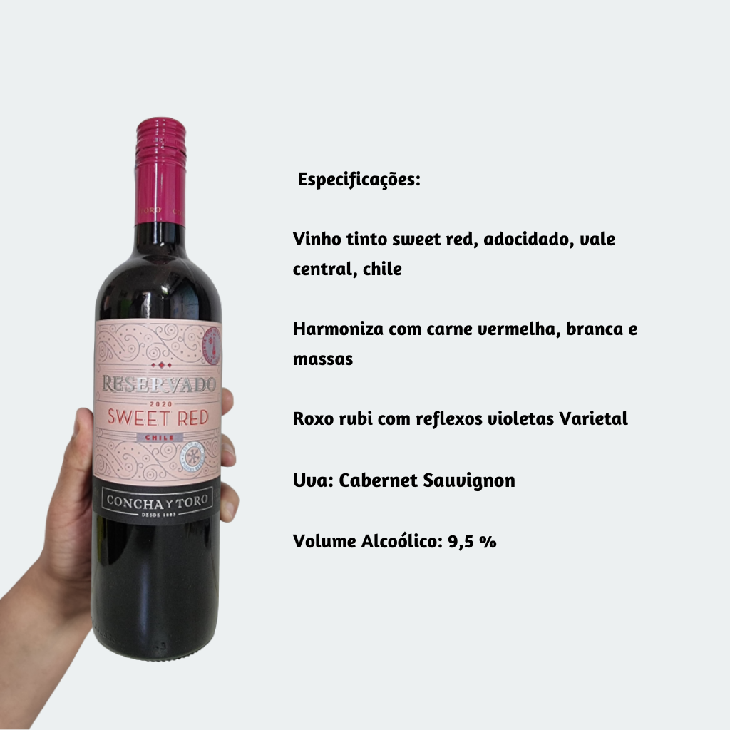 Concha Y Toro Sweet Red Reservado Vinho Fino Tinto Suave 750ml / Chile