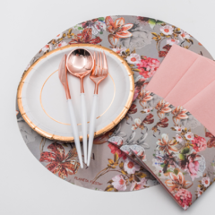 SET TENEDOR CUCHILLO CUCHARA ROSE GOLD en internet