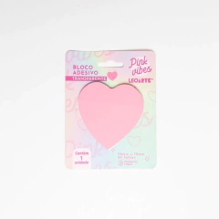 Bloco adesivo Pink Vibes Transparente coração 72mm x 72mm 50F