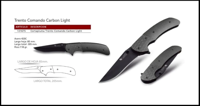 Cortaplumas Trento Modelo "Hunter Carbon Light" Articulo 131675