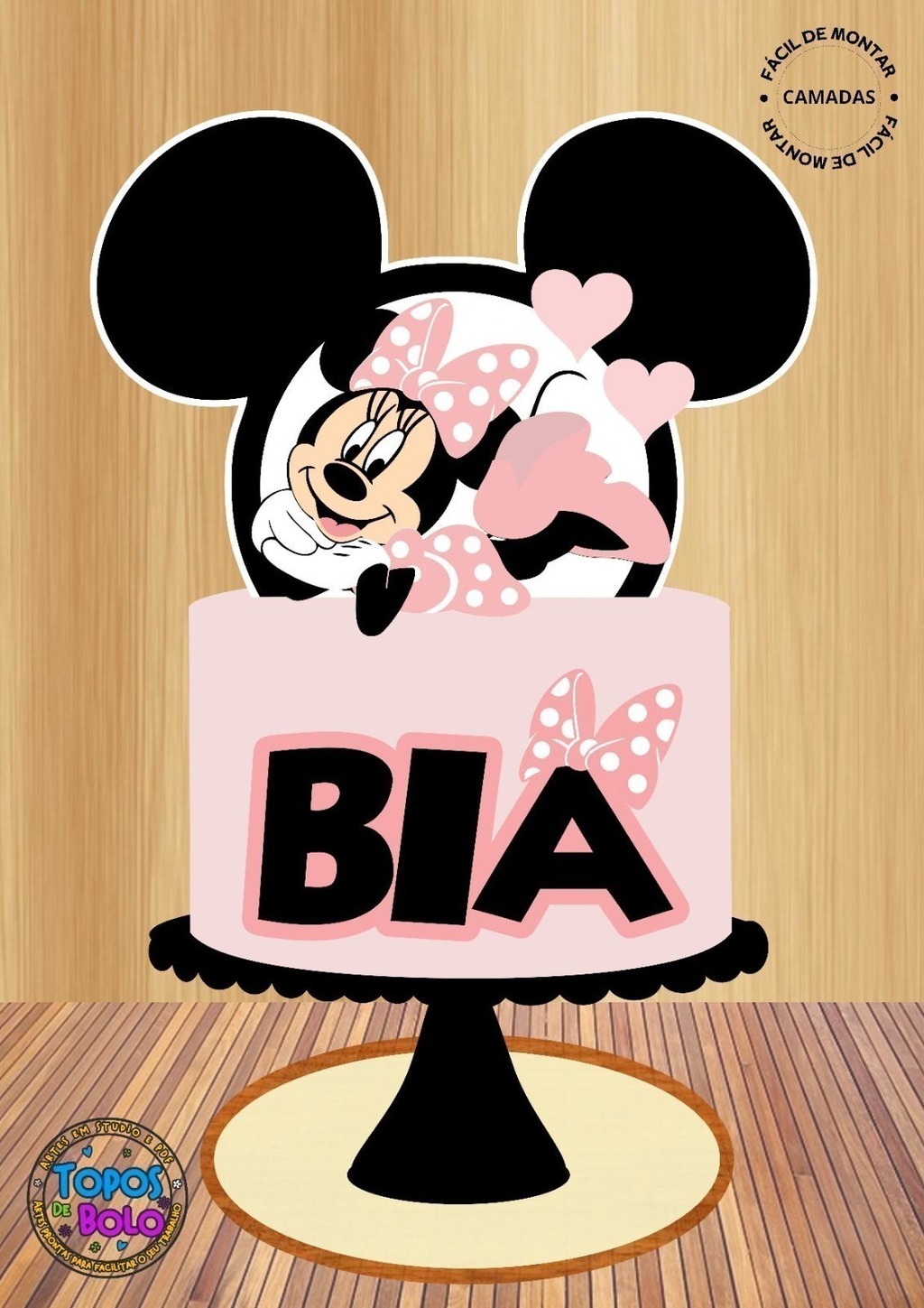 Topper para bolo minnie 01