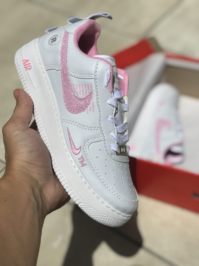Tênis Nike Air Force One Glitter Pink Feminino | Bird Shoes