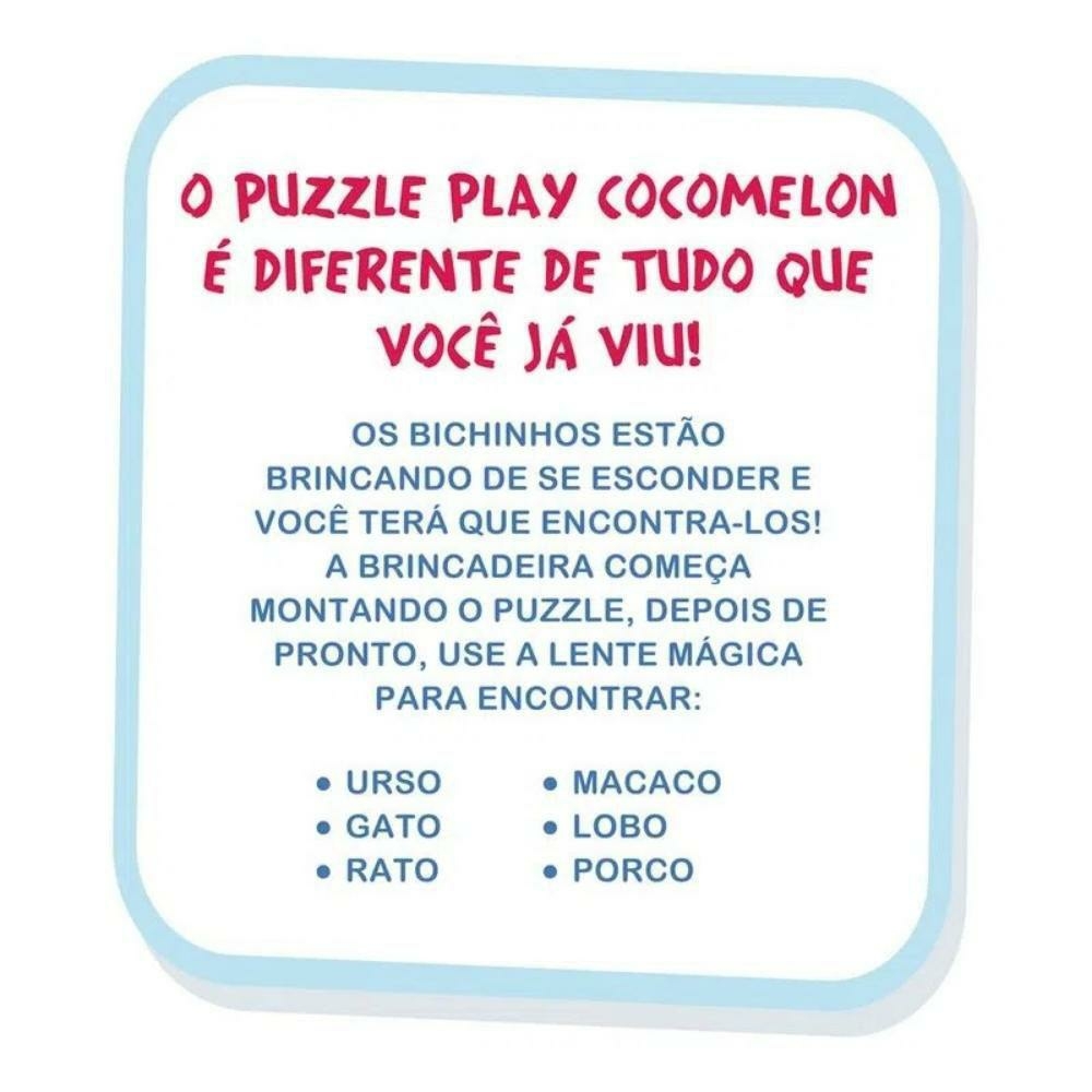 Jogo Puzzle 100 Pçs Quebra Cabeça Infantil Lol com Lente Mágica