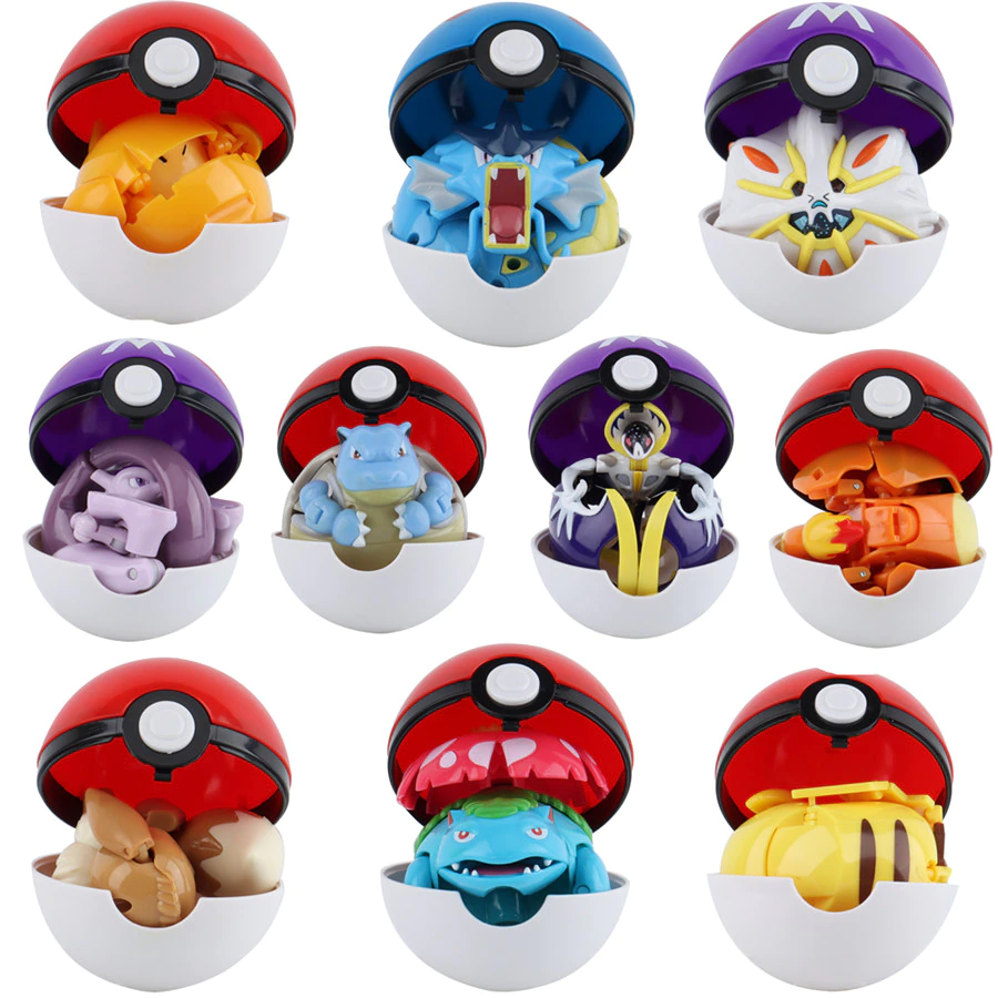 Bonecos Articulados Pokémon nas Pokeballs