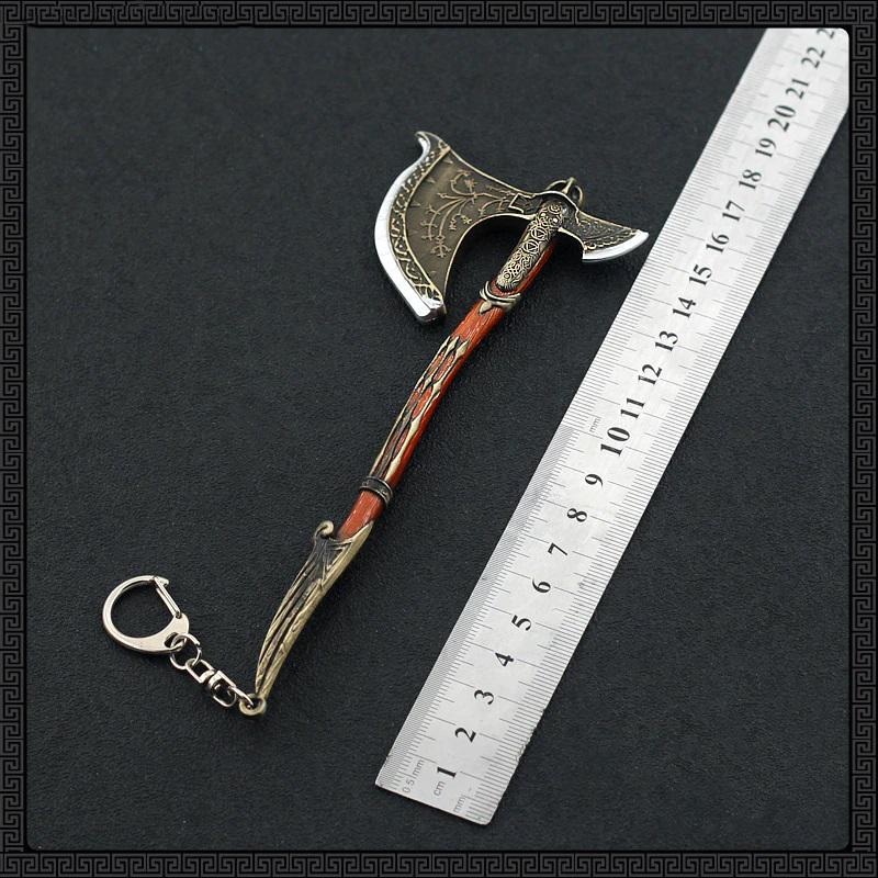 Game God of War 5 Ragnarok Keychains Thor's Hammer Mjolnir Kratos Blades of  Exile Leviathan Axe Weapon Pendant Keyring Jewelry