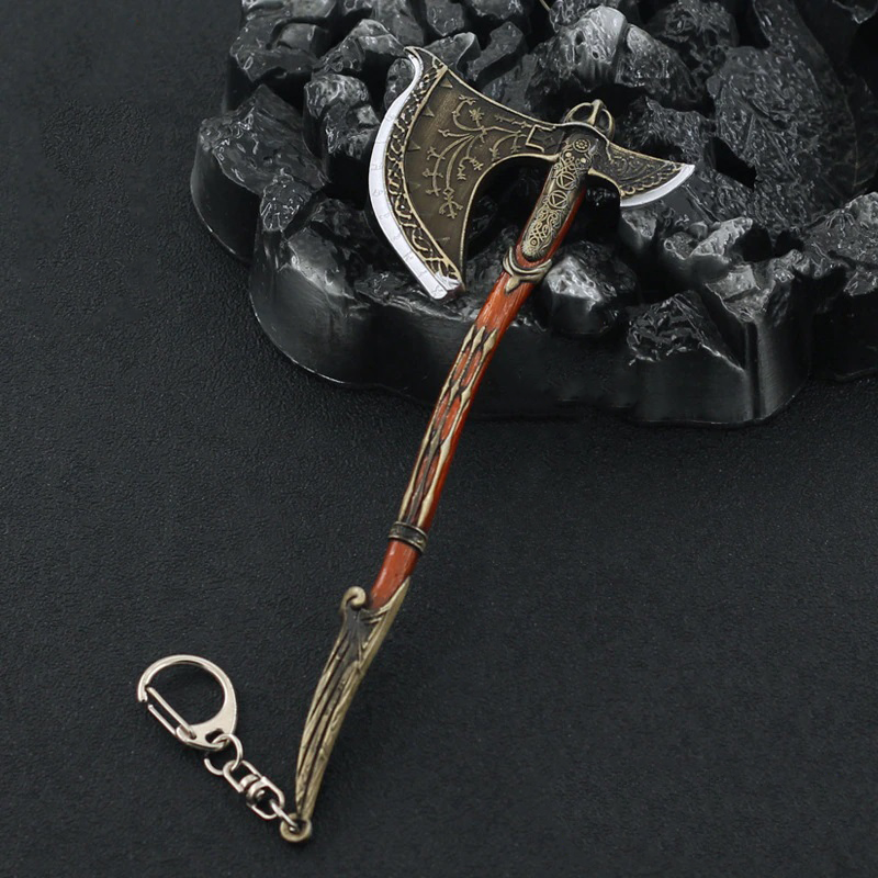 Game God of War 5 Ragnarok Keychains Thor's Hammer Mjolnir Kratos Blades of  Exile Leviathan Axe Weapon Pendant Keyring Jewelry