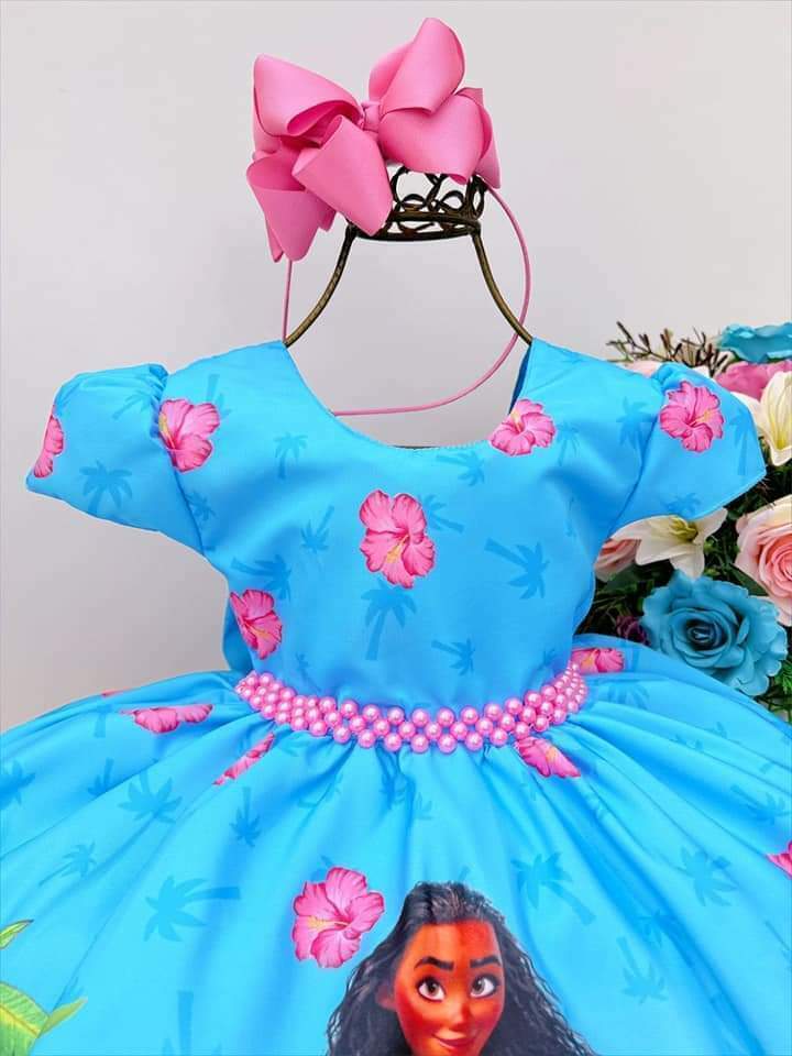 Vestido Infantil Temático Luxo Moana