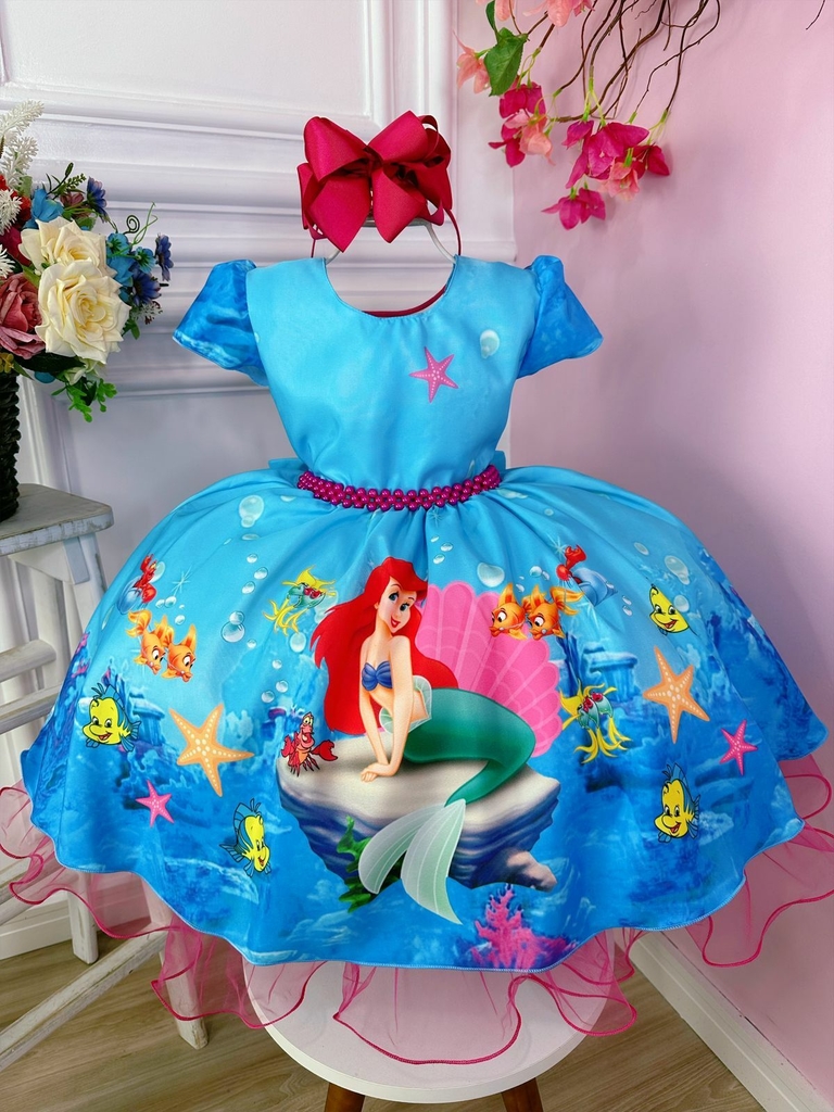 PROMOÇÃO Vestido Infantil Temático Personalizado Festa Frozen