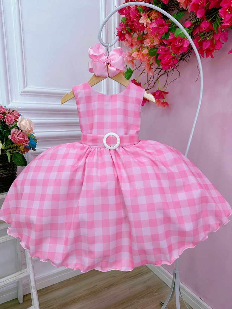 Vestido Infantil Xadrez em Oferta