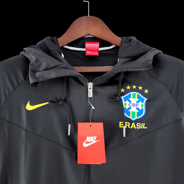 Jaqueta Corta-Vento Brasil Nike - Masculino Preto