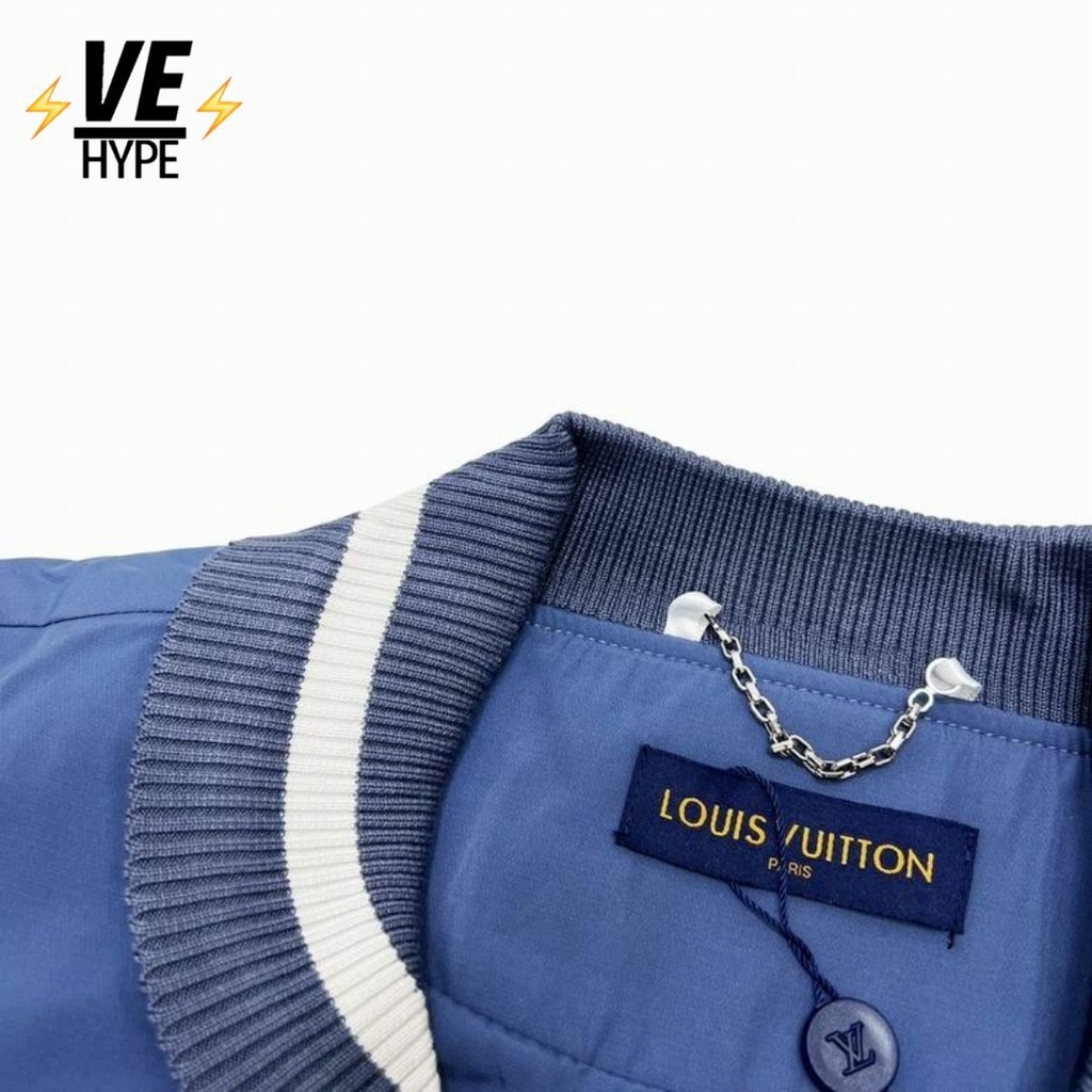Louis Vuitton blue Embroidered Varsity Jacket