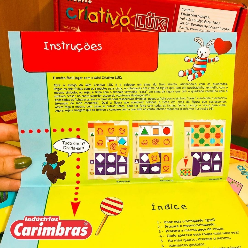 Kit Jogo Mini Criativo Luk + Blocos De Montar 120 Peças Carimbras