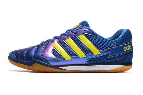 Chuteira Adidas Top Sala Futsal - Azul escuro/Amarelo/Marrom