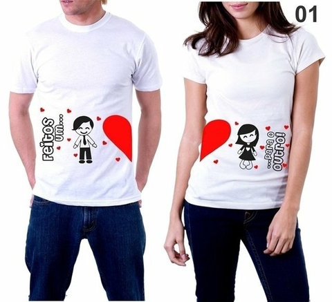 Kit Camiseta Personalizada, Casal, Recém Casados, Namorados, Noivos 07