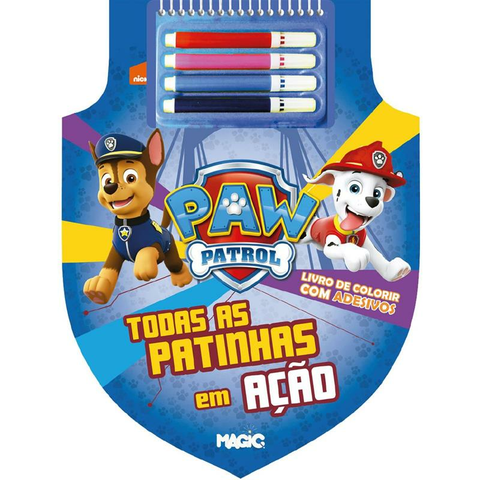 Livro Infantil P/ Colorir 101 Desenhos Patrulha Canina Magic Kids