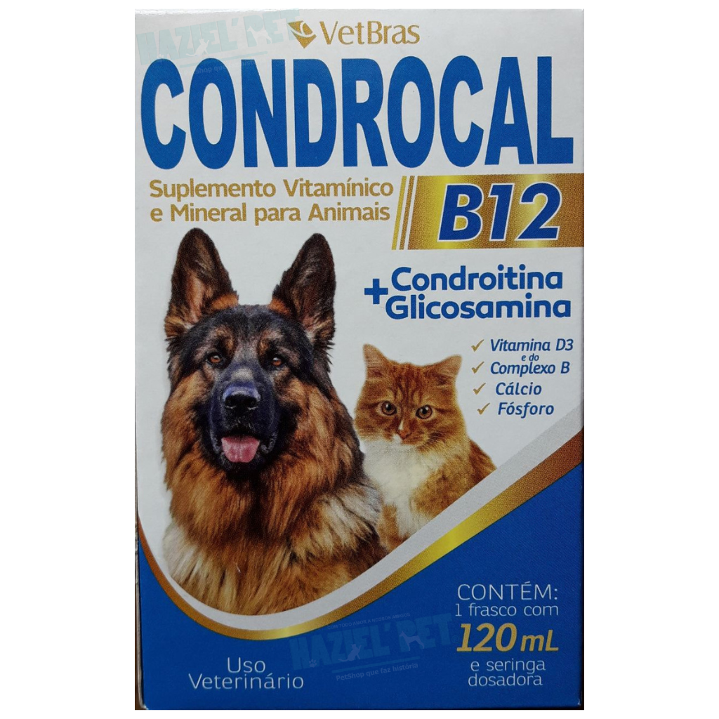Vitamina para Cachorro e Gato Condrocal B12 Vetbras 120ml