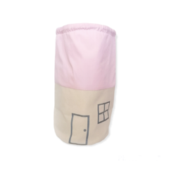 Cesto casita rosa grande 58 cm