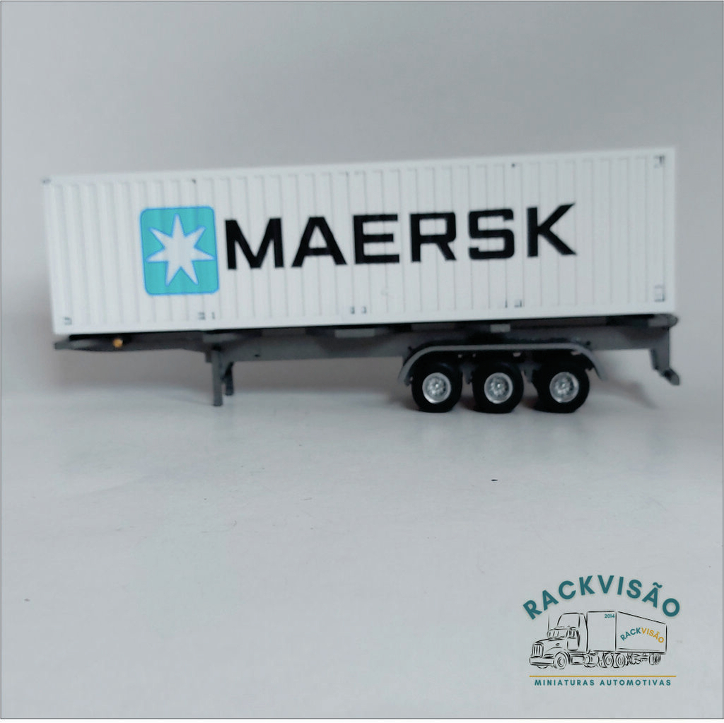 Miniatura Carreta Mercedes Benz Container Escala 1:50 Maersk AZUL