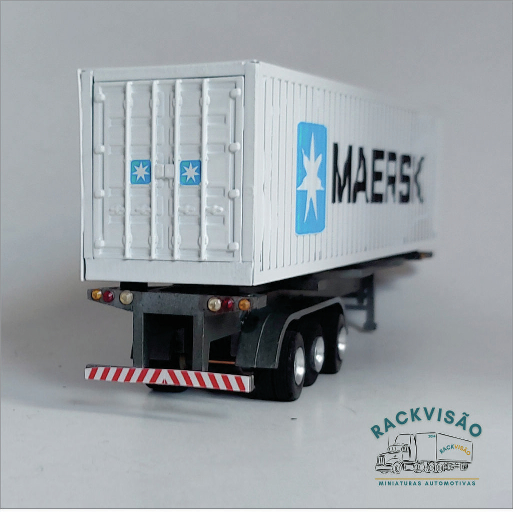 Miniatura Carreta Mercedes Benz Container Escala 1:50 Maersk AZUL