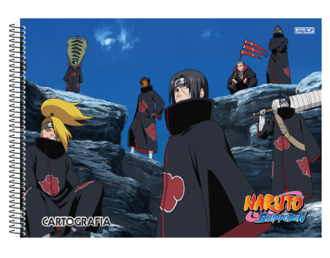 Kit Caderno de Desenho Naruto Shippuden 60 folhas Capa Dura São