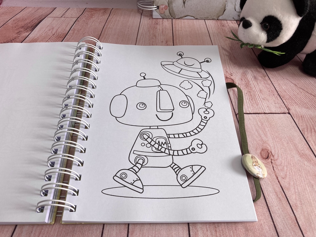 Caderno com 19 Desenhos de Panda para Colorir