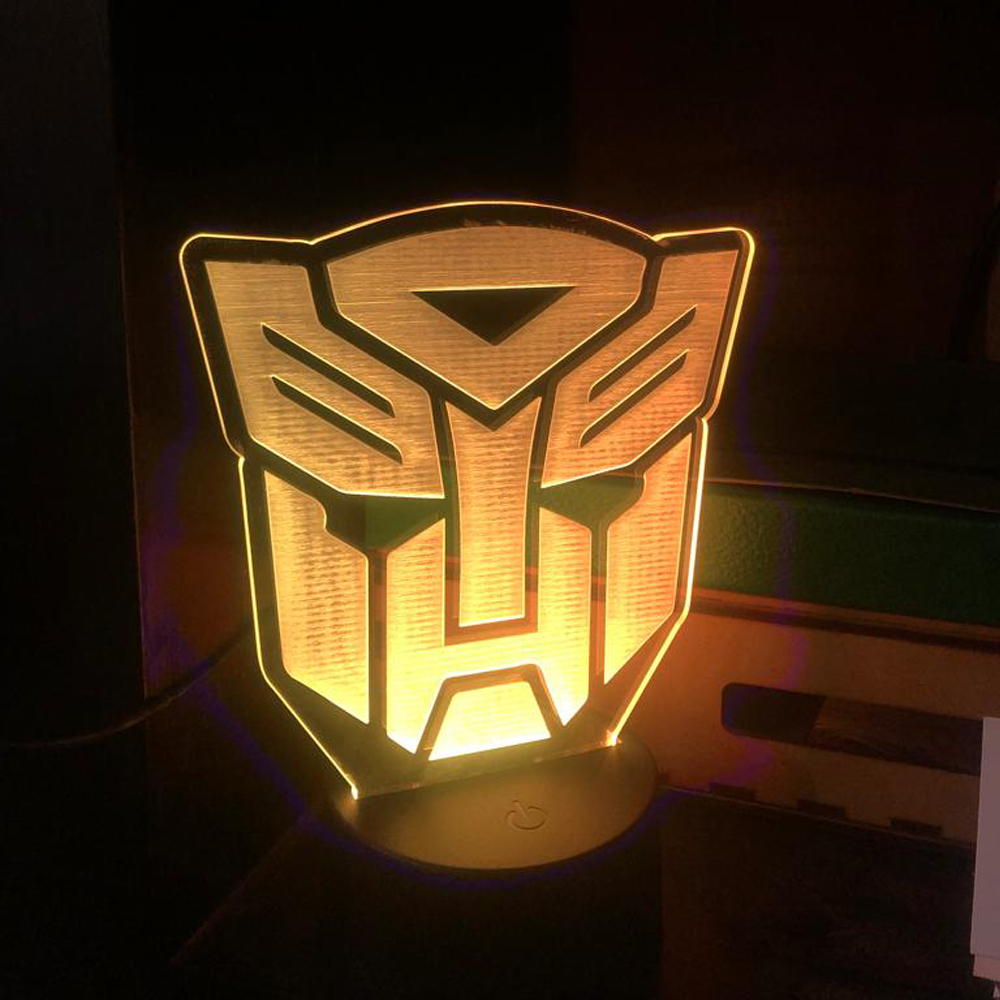 Lámpara Led 3d Transformers Autobots