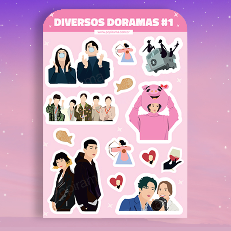 Cartelas de Adesivos Diversos Doramas - Popirama