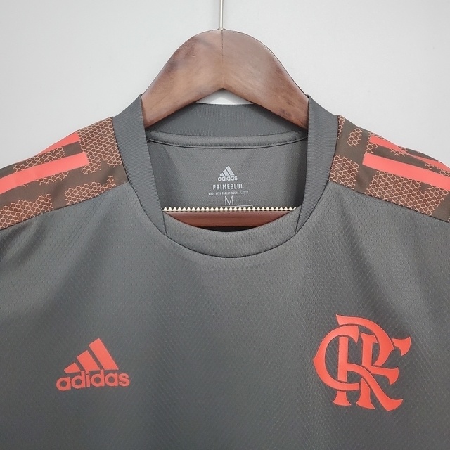 Camisa Flamengo Treino 21/22 Torcedor Adidas Masculina - Grafite