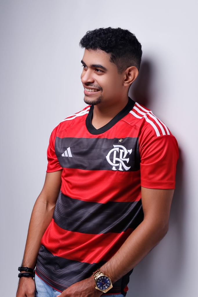 Camisa Flamengo I 23/24 s/n Torcedor Adidas Masculina - Vermelho+Preto