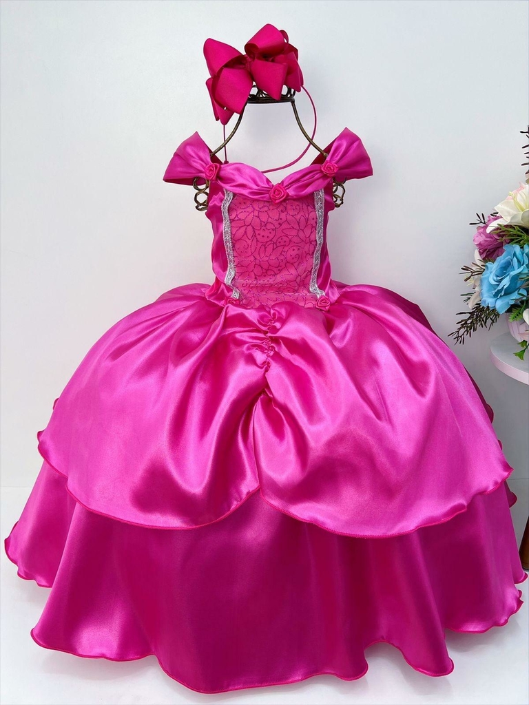 Vestido Infantil Princesa Aurora Princesas Rosa Fantasia - Tio Dedé -  Fantasias para Crianças - Magazine Luiza