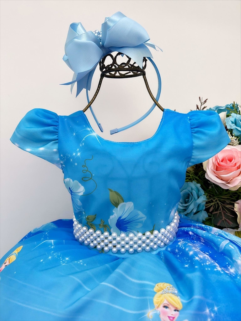 Vestido Princesa Cinderela Infantil Luxo