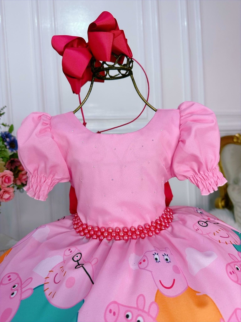 Vestido Infantil Princesa Cinderela Azul C/ Peito Strass