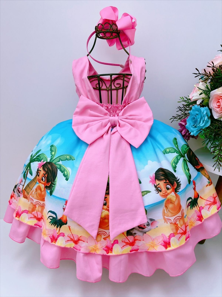 Vestido Infantil de Festa Rosê Luxo Princesa Bebê