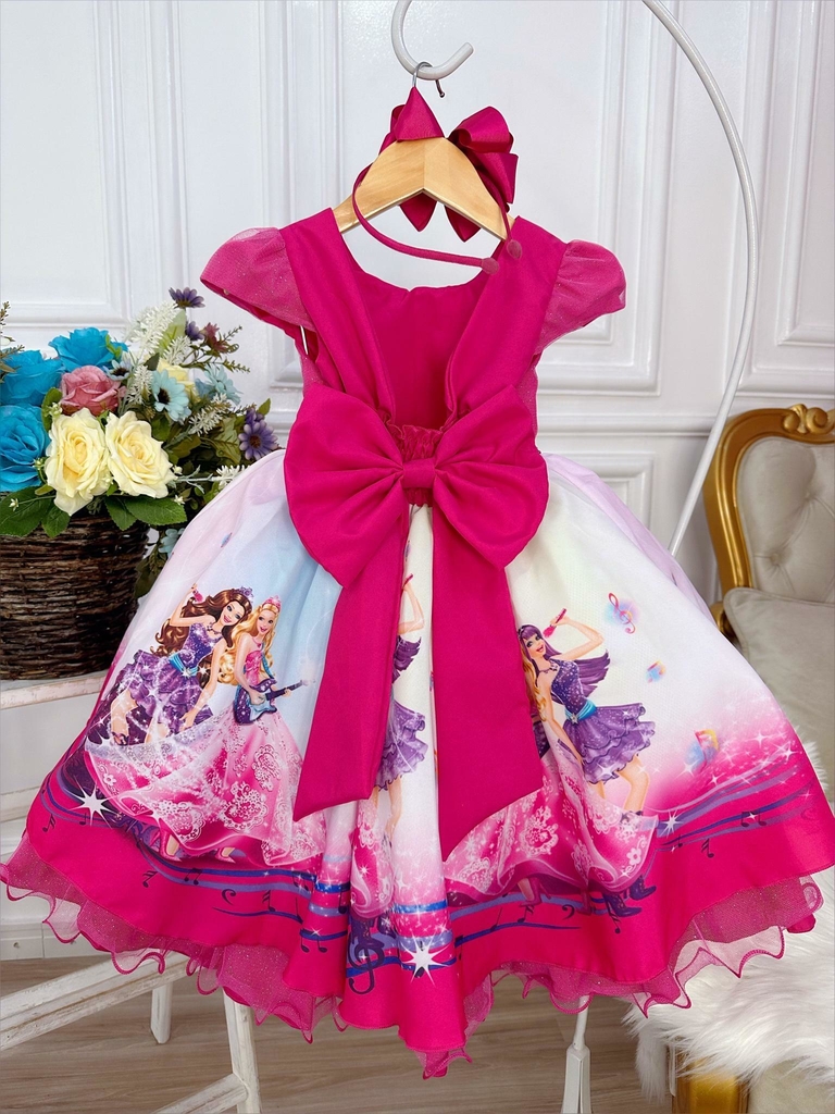 Vestido Princesa Barbie - Vestido de Temas Infantil - Liminha Doce -  Vestidos de Festa Infantis e Mãe e Filha