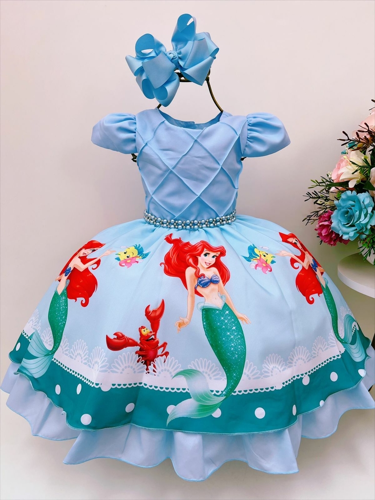 Traje de Sereia Infantil Roupa de Sereia Princesa Sereia Fantasia