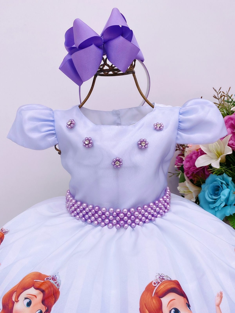 Vestido Princesa Sofia lilas modelo Valentina Infantil